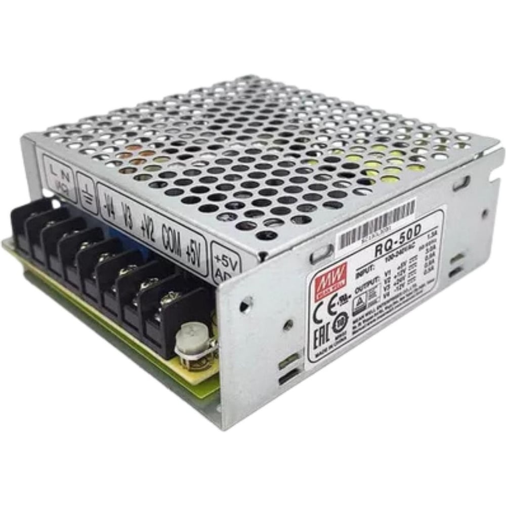4-х канальный блок питания MEAN WELL RQ-50D AC/DC 50 Вт 5 В, 12 В, 24 В 127858