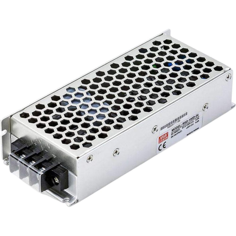 Блок питания DC/DC в кожухе на шасси MEAN WELL RSD-100D-24 100 Вт 24 В для ЖД приложений 709734