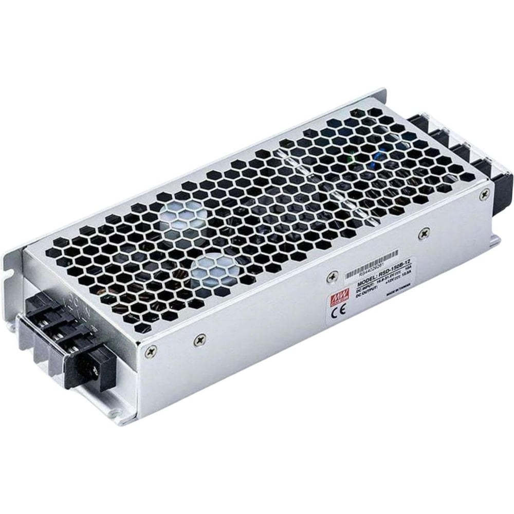Понижающий DC/DC преобразователь в кожухе на шасси MEAN WELL RSD-150B-12 150 Вт, 12 В, широкий вход 72-144 В DC, одобрен по EN50155 для железнодорожного транспорта 951667