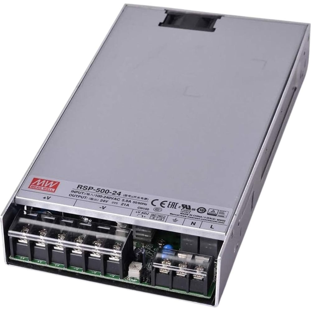 Блок питания AC/DC в кожухе на шасси MEAN WELL RSP-500-24 500 Вт 24 В 1287568