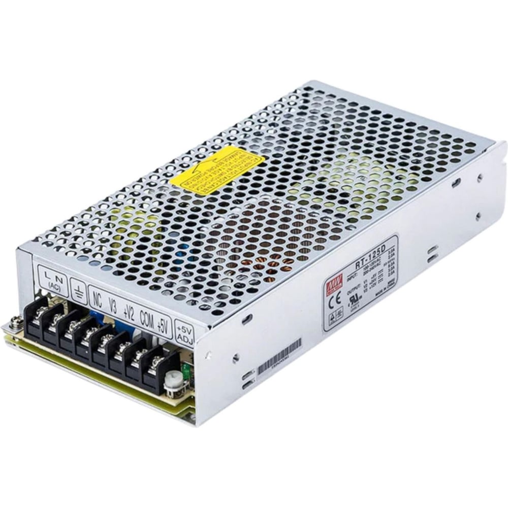 Блок питания AC/DC в кожухе на шасси MEAN WELL RT-125D 136 Вт 5 В, 24 В, 12 В 70455