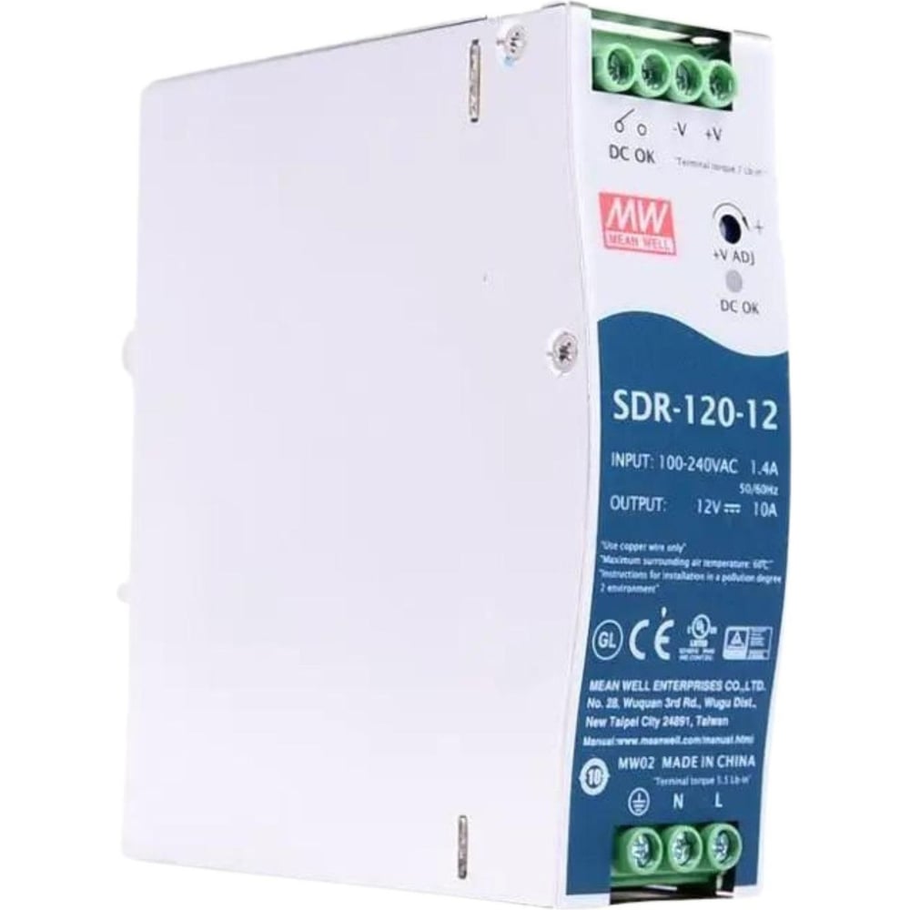 Блок питания на DIN-рейку MEAN WELL SDR-120-12 AC/DC 120 Вт 12 В 357618