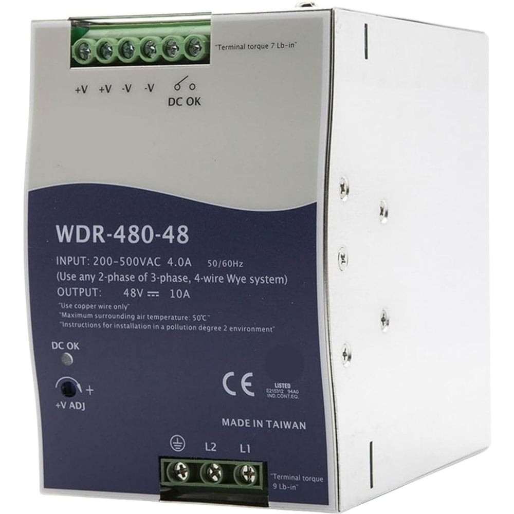 Блок питания на DIN-рейку MEAN WELL WDR-480-48 AC/DC 480 Вт 48 В 817601