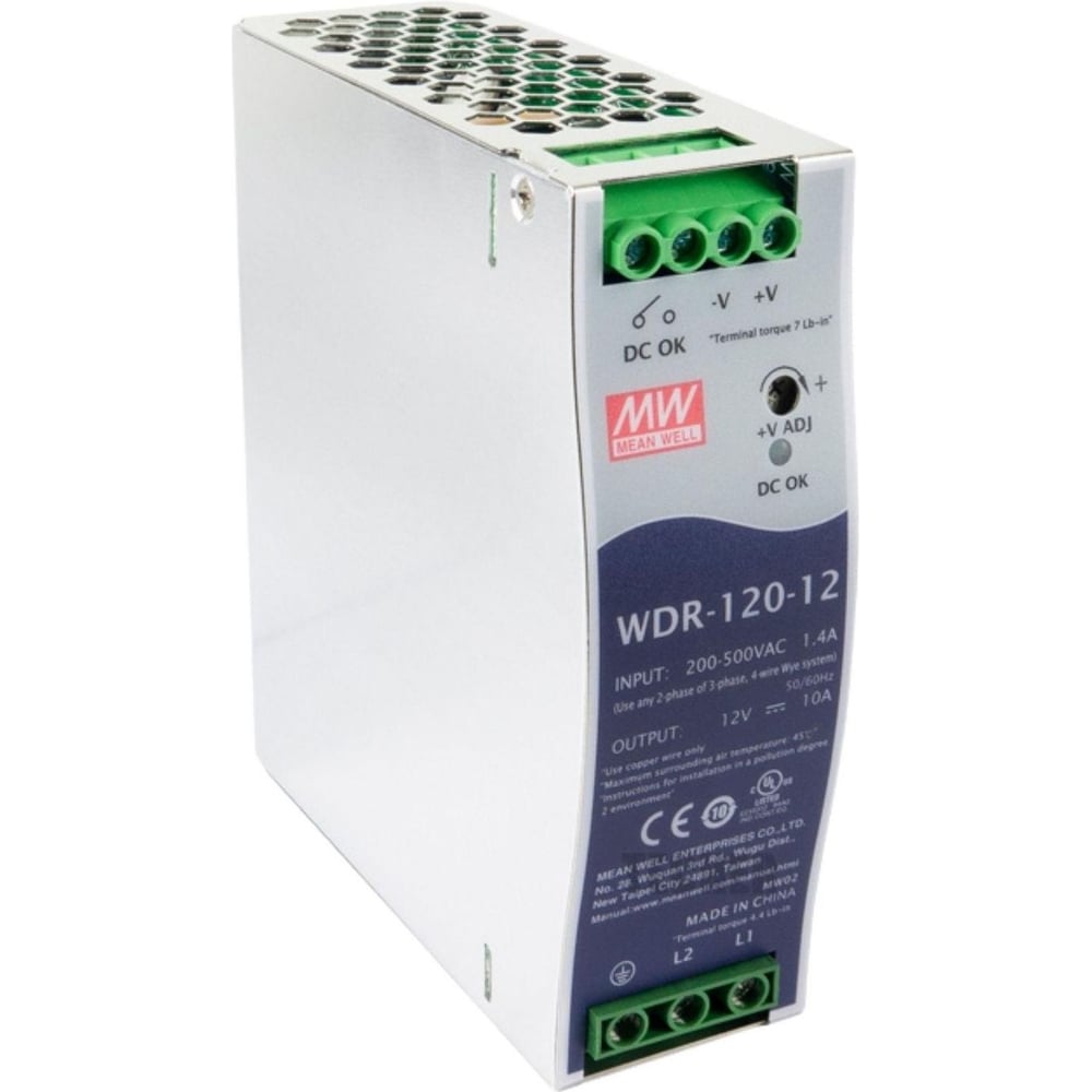 Блок питания на DIN-рейку MEAN WELL WDR-120-12 AC/DC 120 Вт 12 В 556354