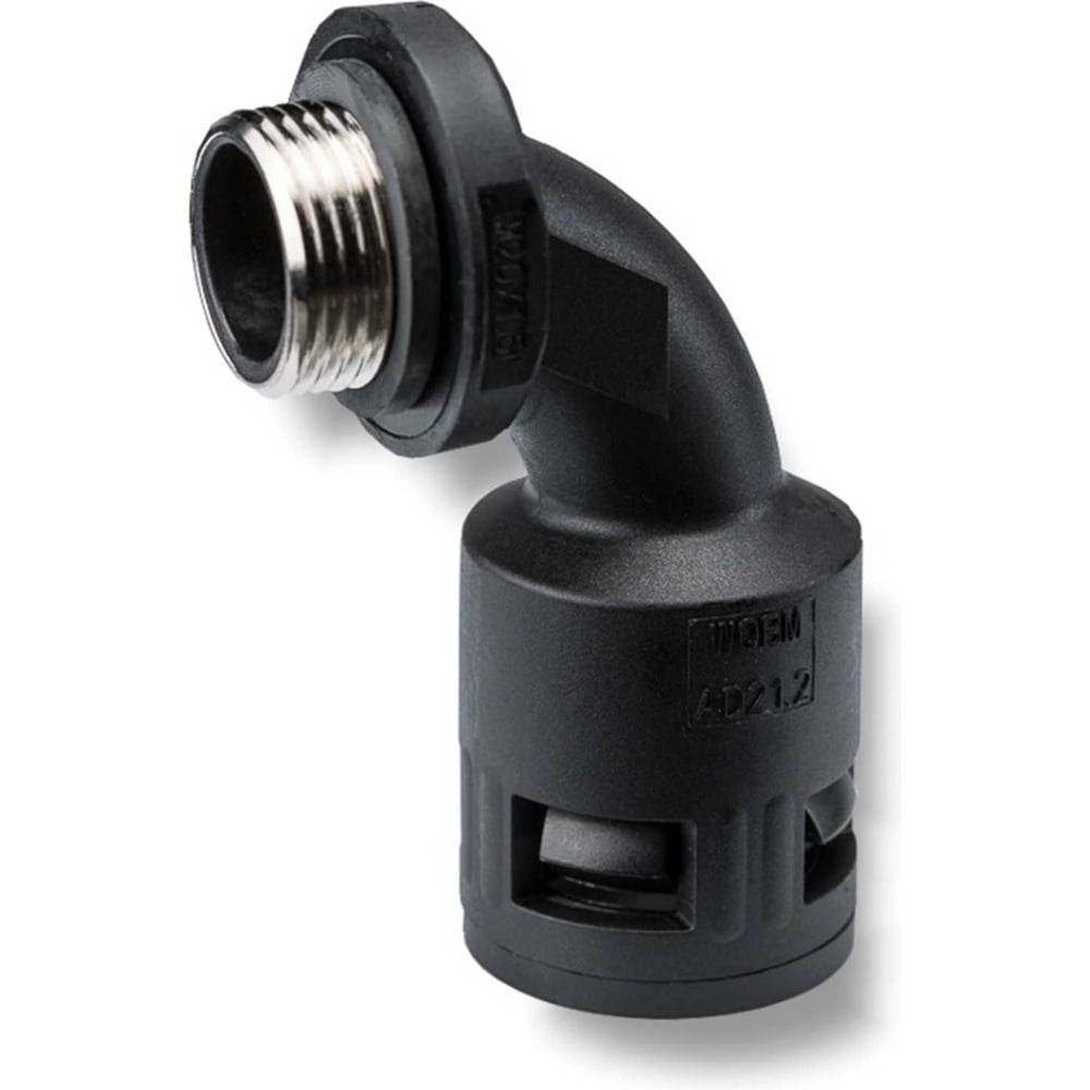 Фитинг пластиковый Weyer WQBM-M12B/AD10.0 коннектор поворотный, полиамид / никел.латунь, цвет черный, нар. M12х1.5, гофра диам. 10 мм, IP68, -40C-+100C WE2001400