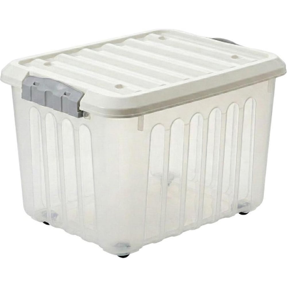 Ящик для хранения Plast Team 80 л. п/п 635х480х416 цв. молочный 43007