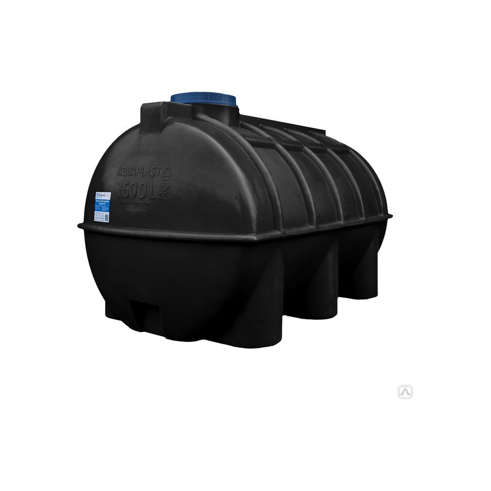 Изображение товара Овально-горизонтальный бак AQUAPLAST 1500л, черный 4658790080595