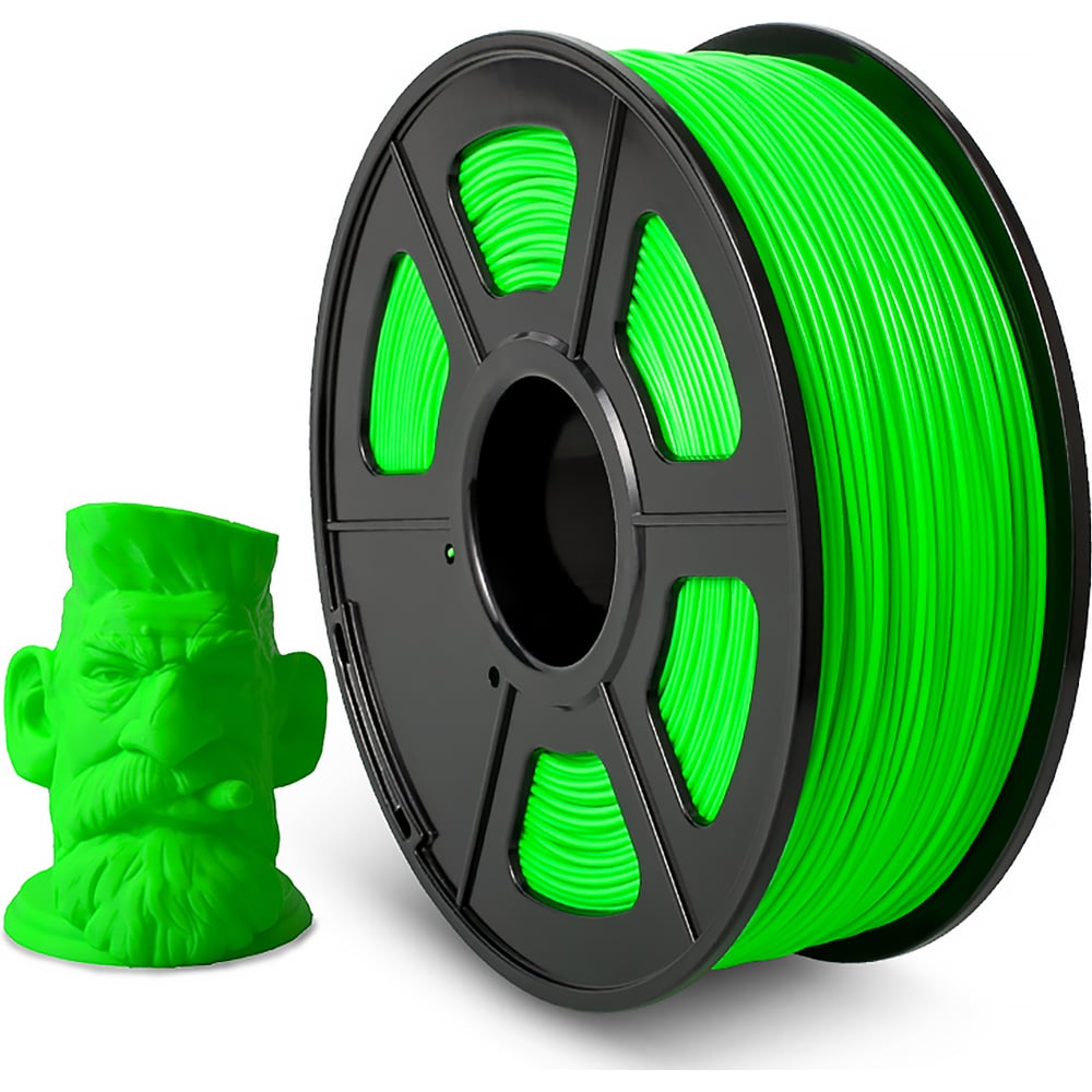 Филамент ABS NV Print Green для 3D печати диаметр 1.75мм длина 330 метров масса 1 кг NV-3D-ABS-GREEN