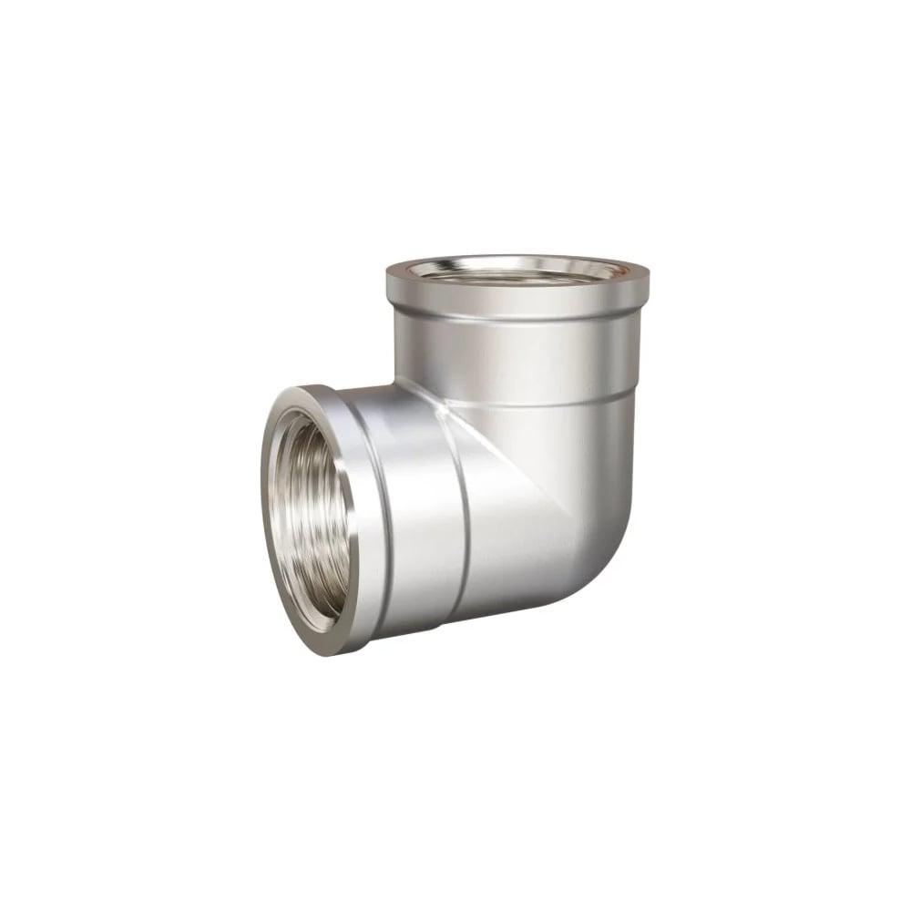 Угол LD Pride 90 гр DN25 (1) ВР/ВР латунь никель в упаковке LD.67.582.25