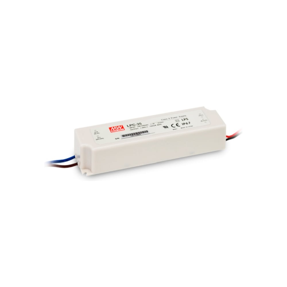 Изображение товара Светодиодный драйвер для наружного освещения MEAN WELL LPC-35-1050 IP67 35 Вт 30 В 1.05 А 313354 Изображение товара Светодиодный драйвер для наружного освещения MEAN WELL LPC-35-1050 IP67 35 Вт 30 В 1.05 А 313354