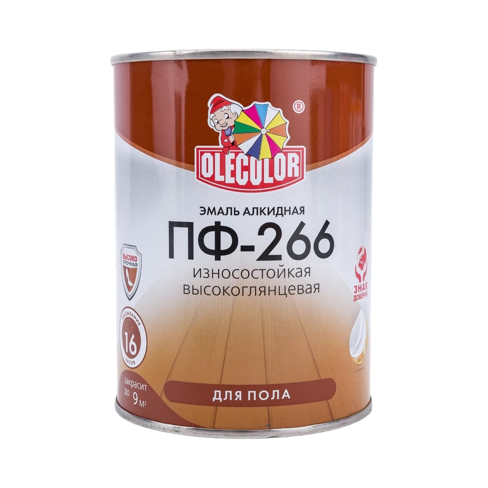 Изображение товара Эмаль для пола OLECOLOR ПФ-266 графит (10.0кг) 4300018082 Изображение товара Эмаль для пола OLECOLOR ПФ-266 графит (10.0кг) 4300018082