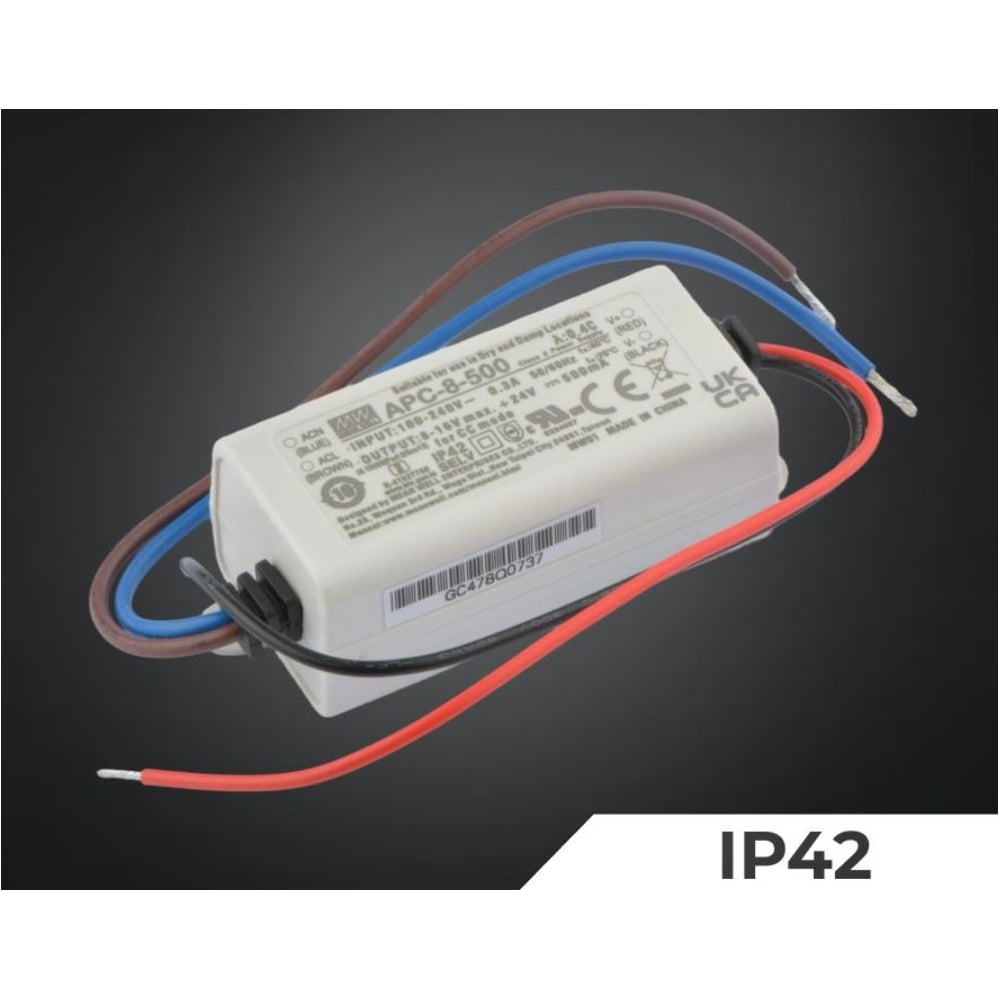 Изображение товара Светодиодный драйвер MEAN WELL APC-8-500 IP42 8 Вт 16 В 0.5 А 2084631 Изображение товара Светодиодный драйвер MEAN WELL APC-8-500 IP42 8 Вт 16 В 0.5 А 2084631