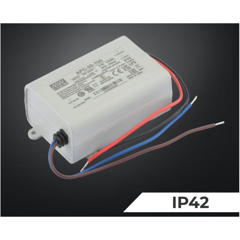 Изображение товара Светодиодный драйвер MEAN WELL APC-35-700 IP42 35 Вт 15-50 В 0.7 А 1071920 Изображение товара Светодиодный драйвер MEAN WELL APC-35-700 IP42 35 Вт 15-50 В 0.7 А 1071920