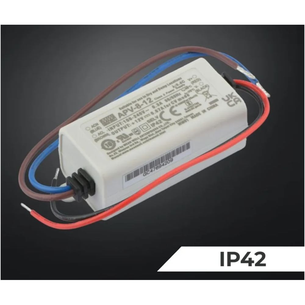 Изображение товара Светодиодный драйвер MEAN WELL APV-8-12 IP42 8 Вт 12 В 0.67 А 2084625 Изображение товара Светодиодный драйвер MEAN WELL APV-8-12 IP42 8 Вт 12 В 0.67 А 2084625