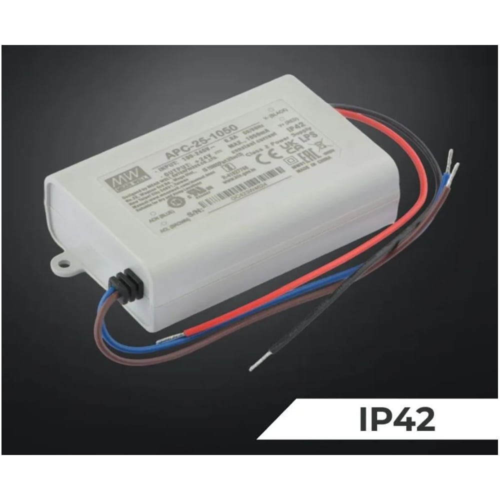 Изображение товара Светодиодный драйвер MEAN WELL APC-25-1050 IP42 25 Вт 24 В 1.05 А 1071471 Изображение товара Светодиодный драйвер MEAN WELL APC-25-1050 IP42 25 Вт 24 В 1.05 А 1071471