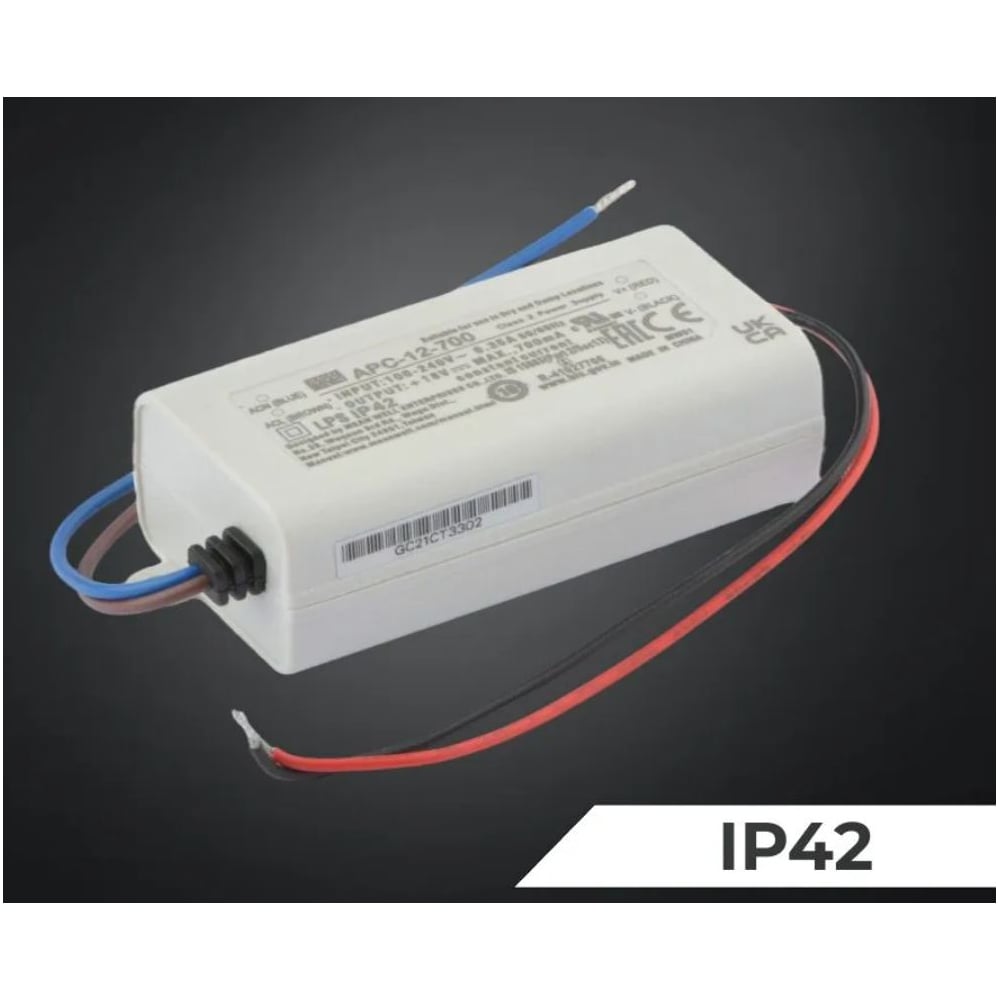 Изображение товара Светодиодный драйвер MEAN WELL APC-12-700 IP42 12 Вт 9-18 В 0.7 А 820271 Изображение товара Светодиодный драйвер MEAN WELL APC-12-700 IP42 12 Вт 9-18 В 0.7 А 820271