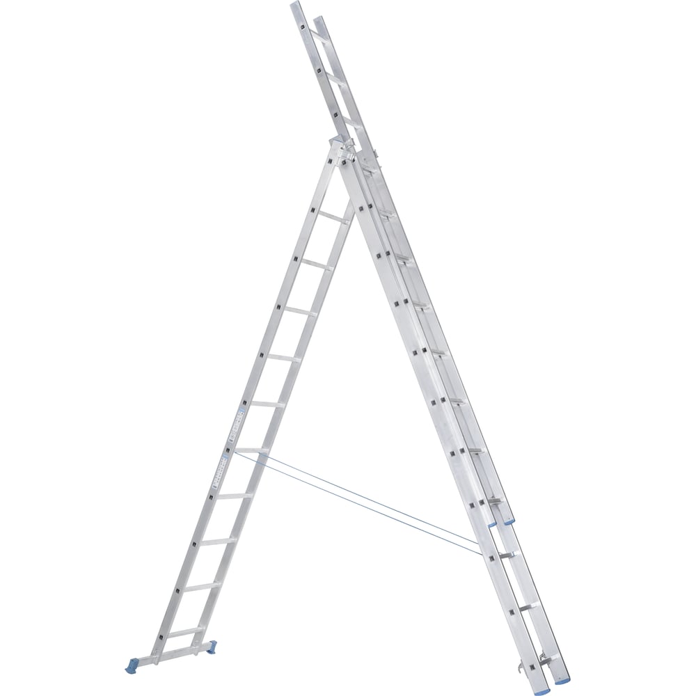 Трехсекционная алюминиевая лестница Капитан, размер 400х47х18
