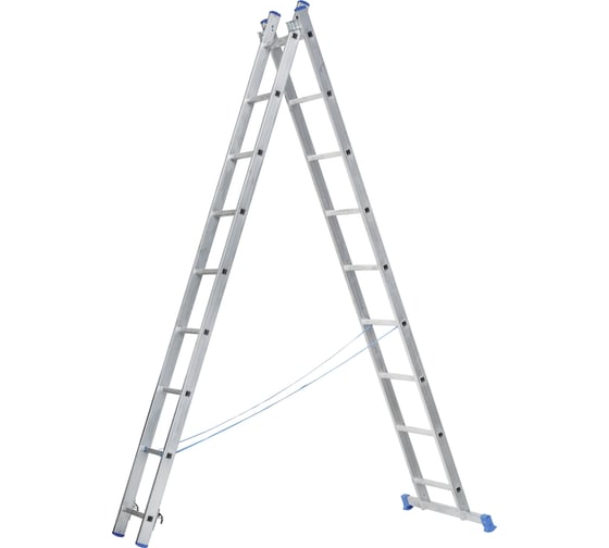 Изображение товара Двухсекционная алюминиевая лестница Капитан 2x9 ступеней 70209