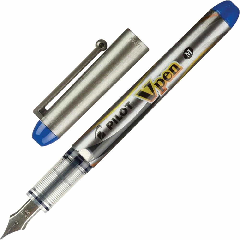 Ручка перьевая PILOT V-Pen, СИНЯЯ, корпус серый, линия письма 0,58мм, SVP-4M L 144422