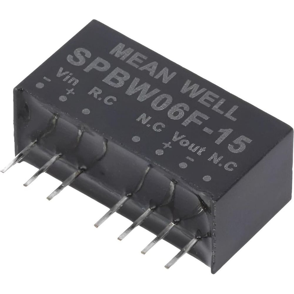 DC/DC-преобразователь на печатную плату MEAN WELL SPBW06F-15 в корпусе SIP-8, изолированный, с дистанционным Вкл-Выкл 6 Вт 15 В 2800024