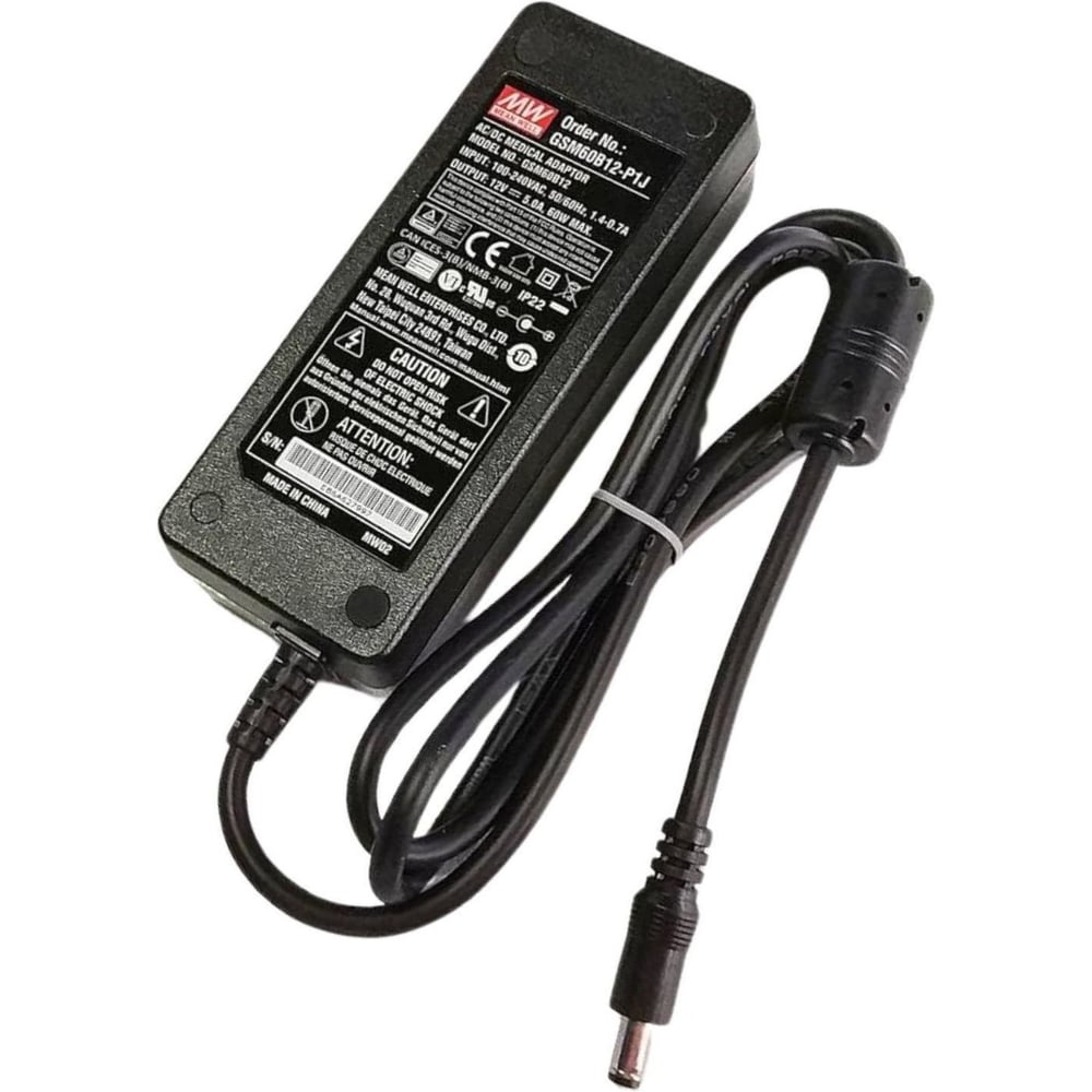 Адаптер MEAN WELL GSM60B12-P1J 60Вт 12В настольный, для медицинских устройств, класс II защита от КЗ, перегрузки и перенапряжения, низкий ток утечки 1369663