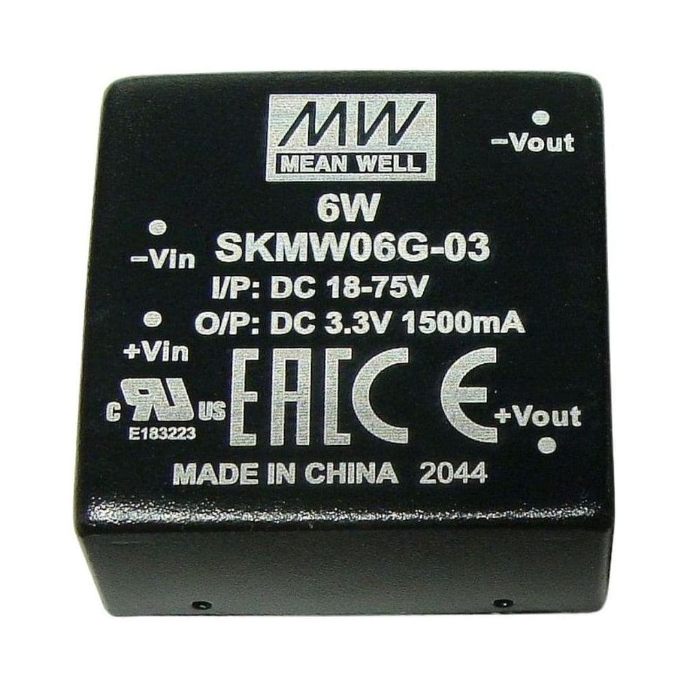 DC/DC преобразователь на печатную плату MEAN WELL SKMW06G-03 в корпусе 1x1, изолированный, с ультрашироким входом 5 Вт 3.3 В 3915870
