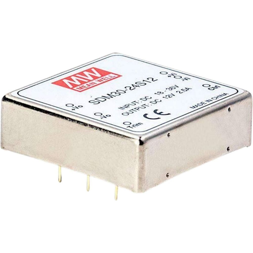 DC/DC-преобразователь на печатную плату MEAN WELL SDM30-24S12 в корпусе 2x2, изолированный, с дистанционным управлением, с комплексом защит 30 Вт 12 В 62389