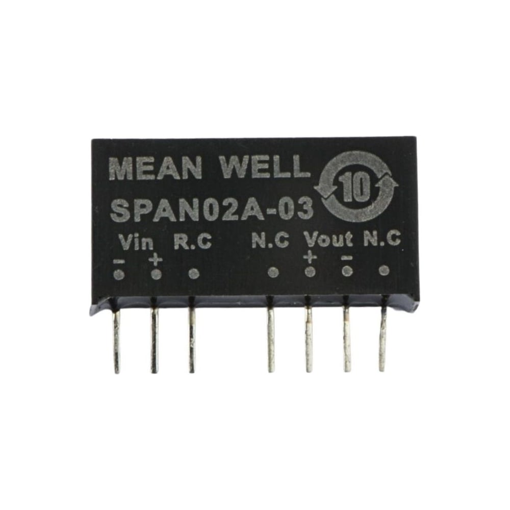 Преобразователь на печатную плату MEAN WELL SPAN02A-03 2 Вт 3.3 В, изолированный в корпусе SIP-8, с дистанционным Вкл-Выкл 3655983