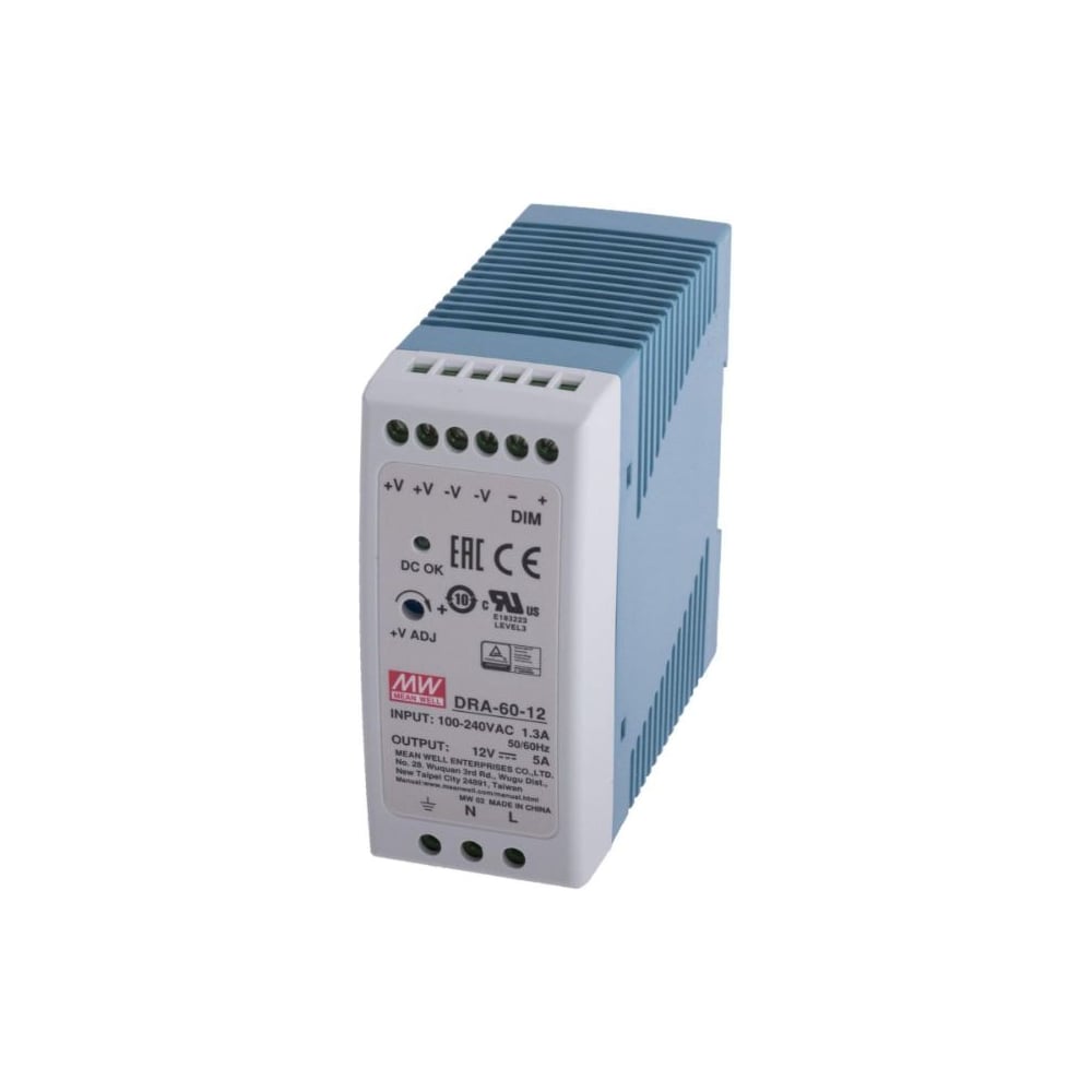 Блок питания на DIN-рейку MEAN WELL DRA-60-12 AC/DC 60 Вт 12 В 1369807