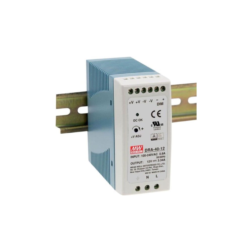 Блок питания на DIN-рейку MEAN WELL DRA-40-12 AC/DC 40 Вт 12 В 1369803