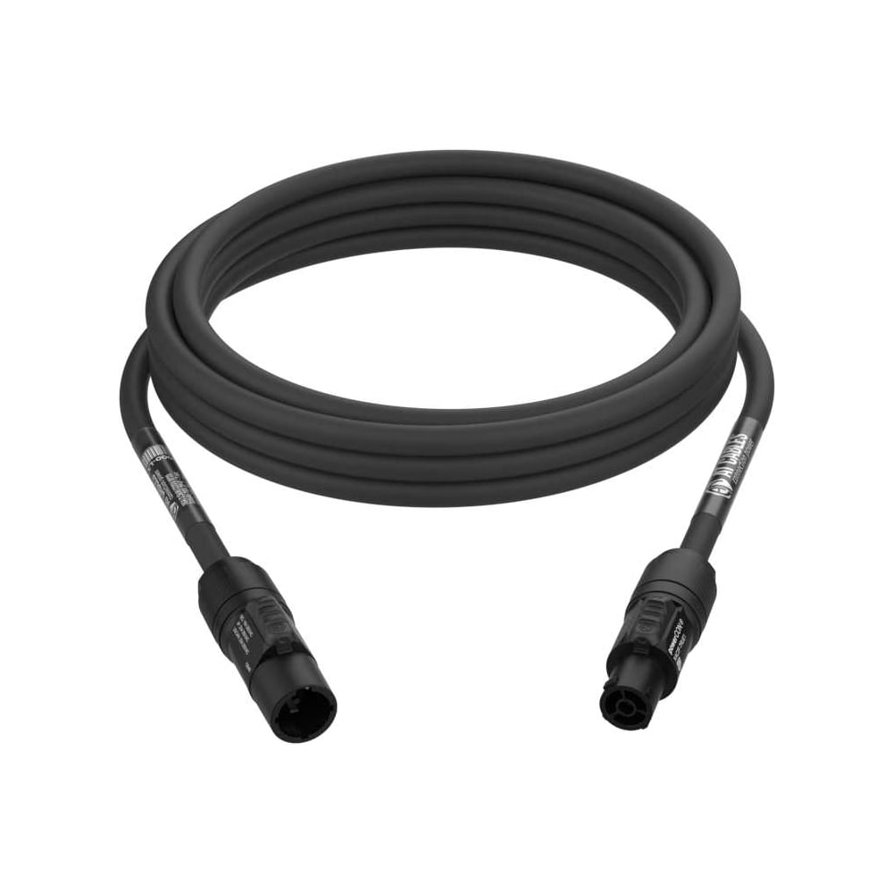 Силовой однофазный удлинитель AT CABLES с разъемами powerCON TRUE, 16 Ампер, гибкий кабель в резиновой изоляции H07RN-F 3x2.5, Длина 5 метров. AT Cables PEC-02-D-03-0008-05