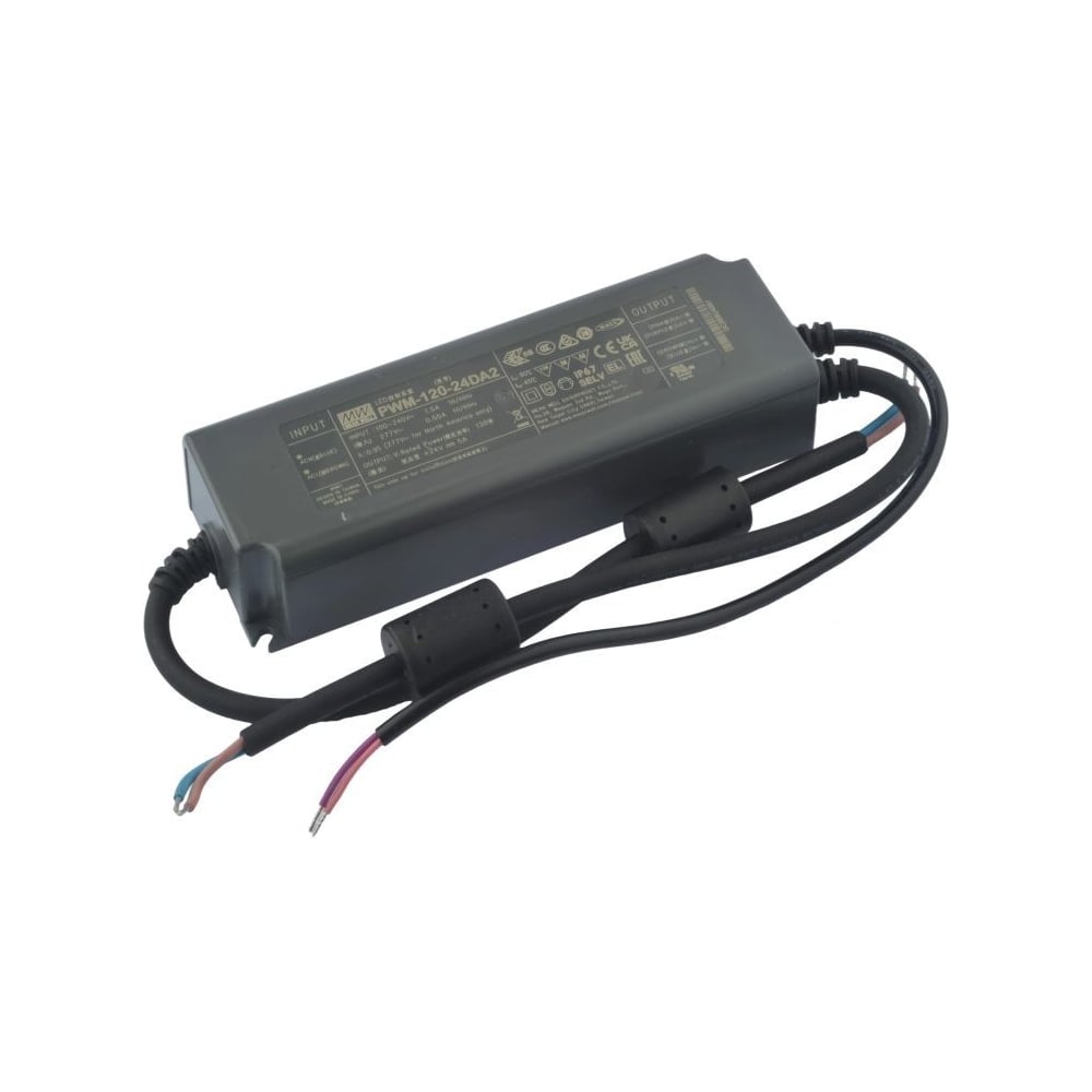 Изображение товара Светодиодный драйвер MEAN WELL PWM-120-24DA2 120Вт 24В 5А для наружного и внутреннего освещения, защита IP67, димминг DALI, активная коррекция коэффициента мощности, пла 5313247 Изображение товара Светодиодный драйвер MEAN WELL PWM-120-24DA2 120Вт 24В 5А для наружного и внутреннего освещения, защита IP67, димминг DALI, активная коррекция коэффициента мощности, пла 5313247