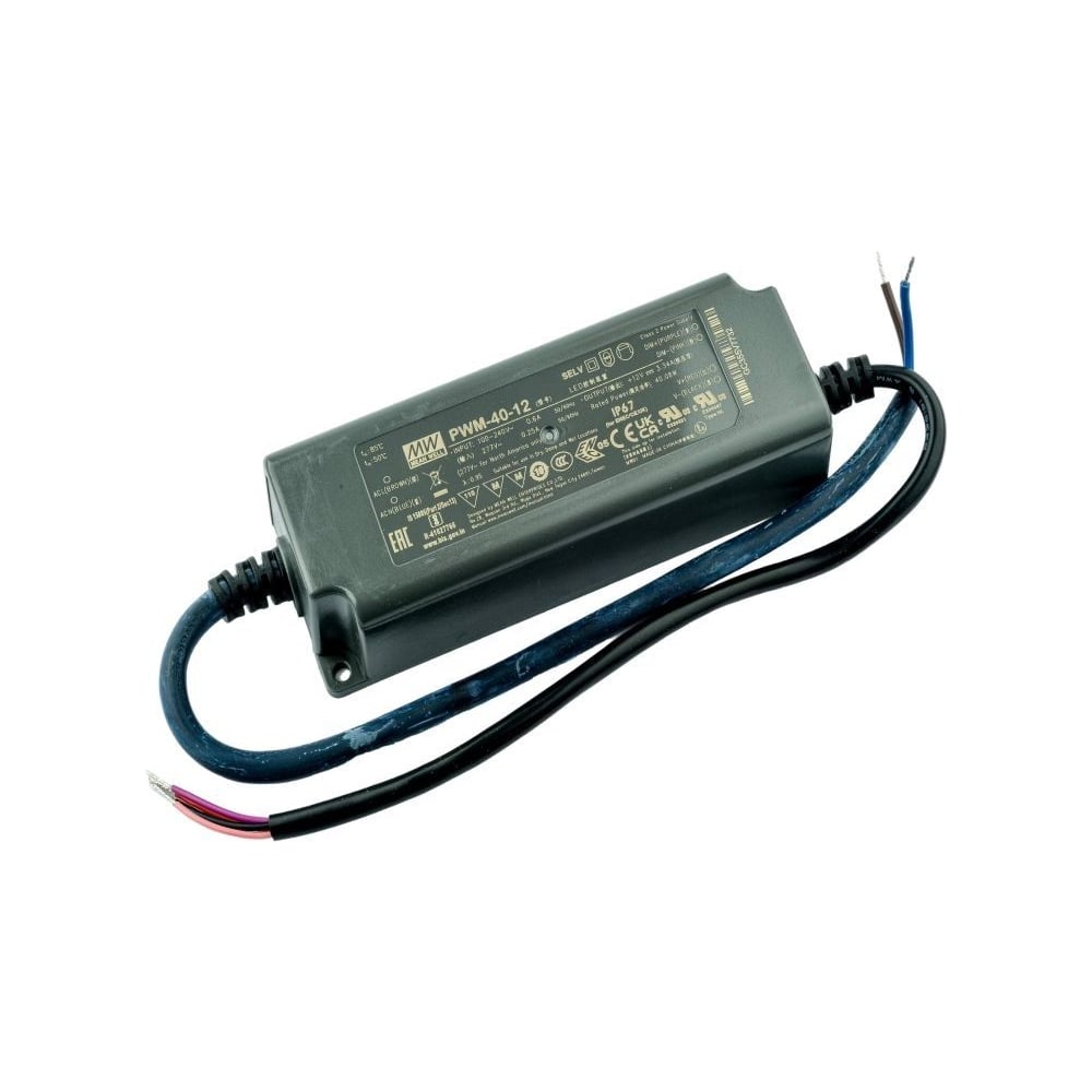 Изображение товара LED-драйвер для светодиодных лент с диммингом MEAN WELL PWM-40-12 40 Вт 12 В 3.34 А 1903240 Изображение товара LED-драйвер для светодиодных лент с диммингом MEAN WELL PWM-40-12 40 Вт 12 В 3.34 А 1903240