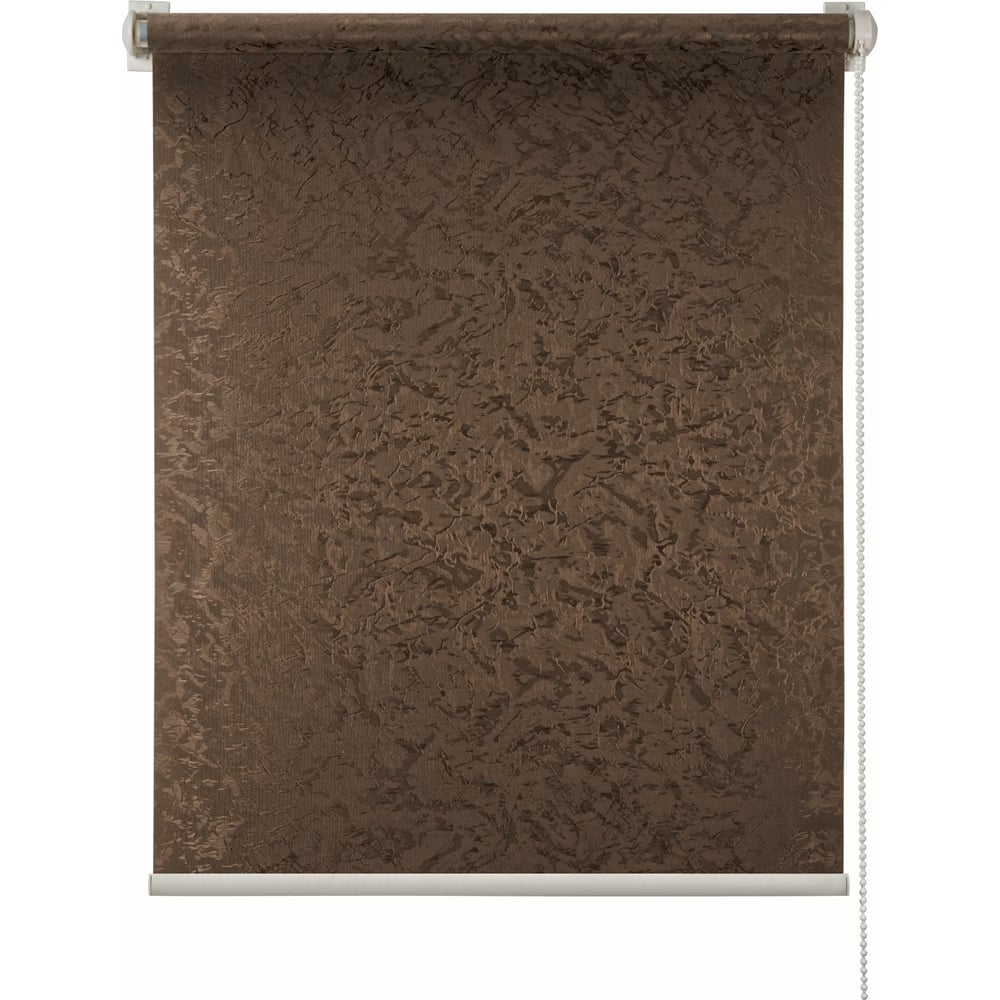 Рулонная штора ПраймДекор штора рулонная decofest жаккард блэкаут муар коричневый 140x175 см