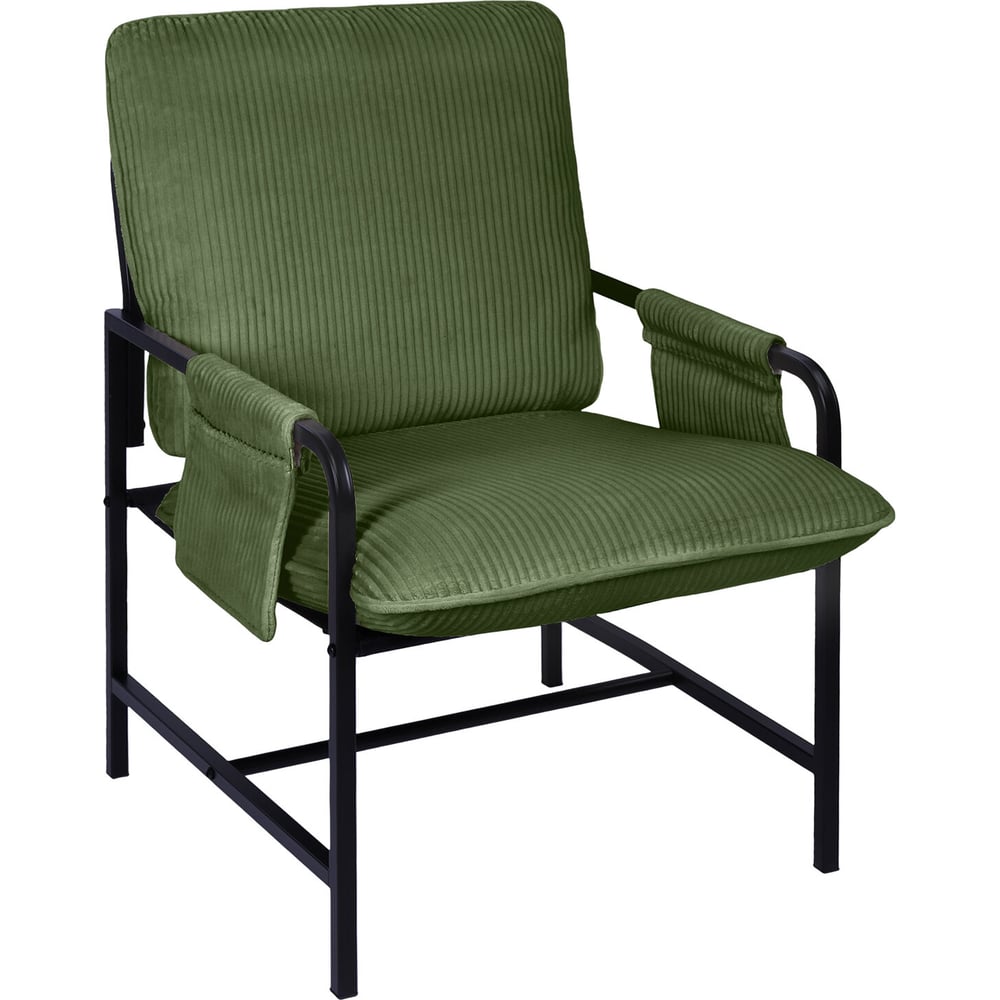 Кресло BRABIX Gentle LC-300, ЛОФТ, пружинный блок, ткань велсофт (плюш), оливковое 533145