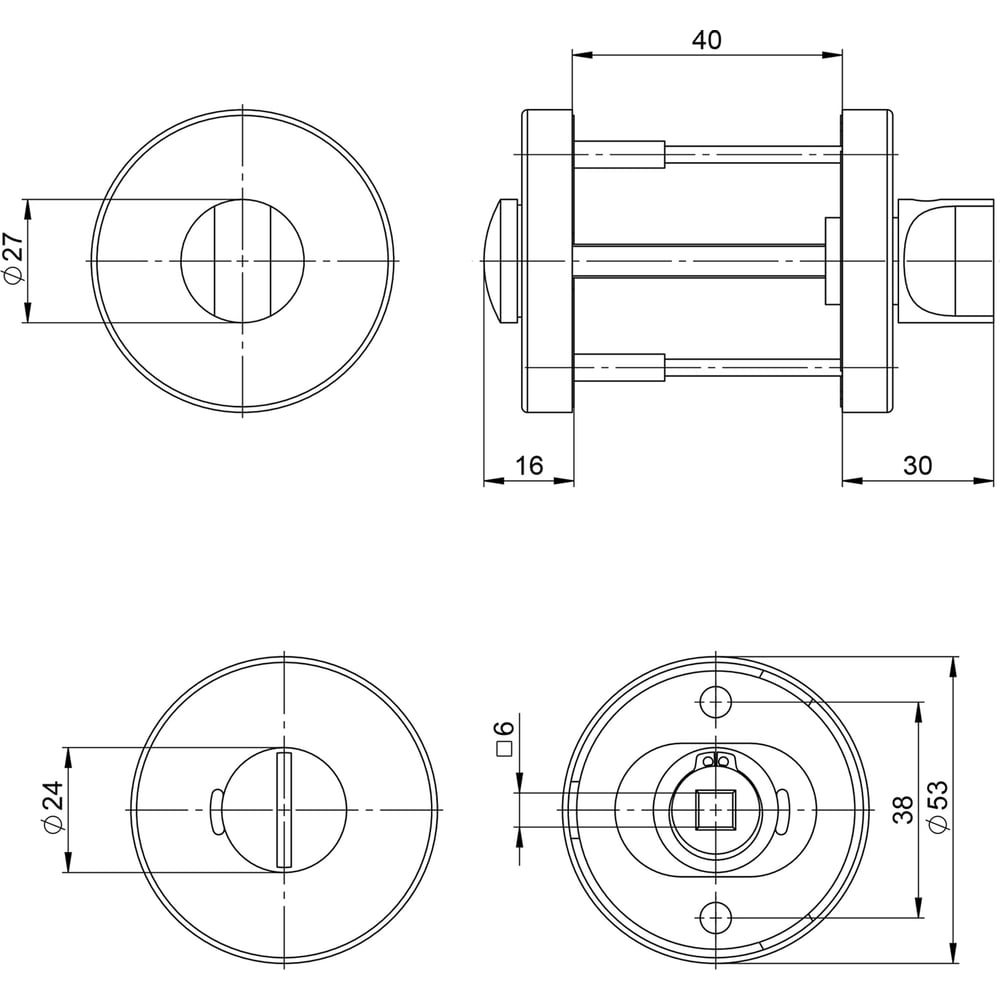 Ручка поворотная Fuaro BK6.R.DSS304-02 INOX 304 (с индикатором) 65551