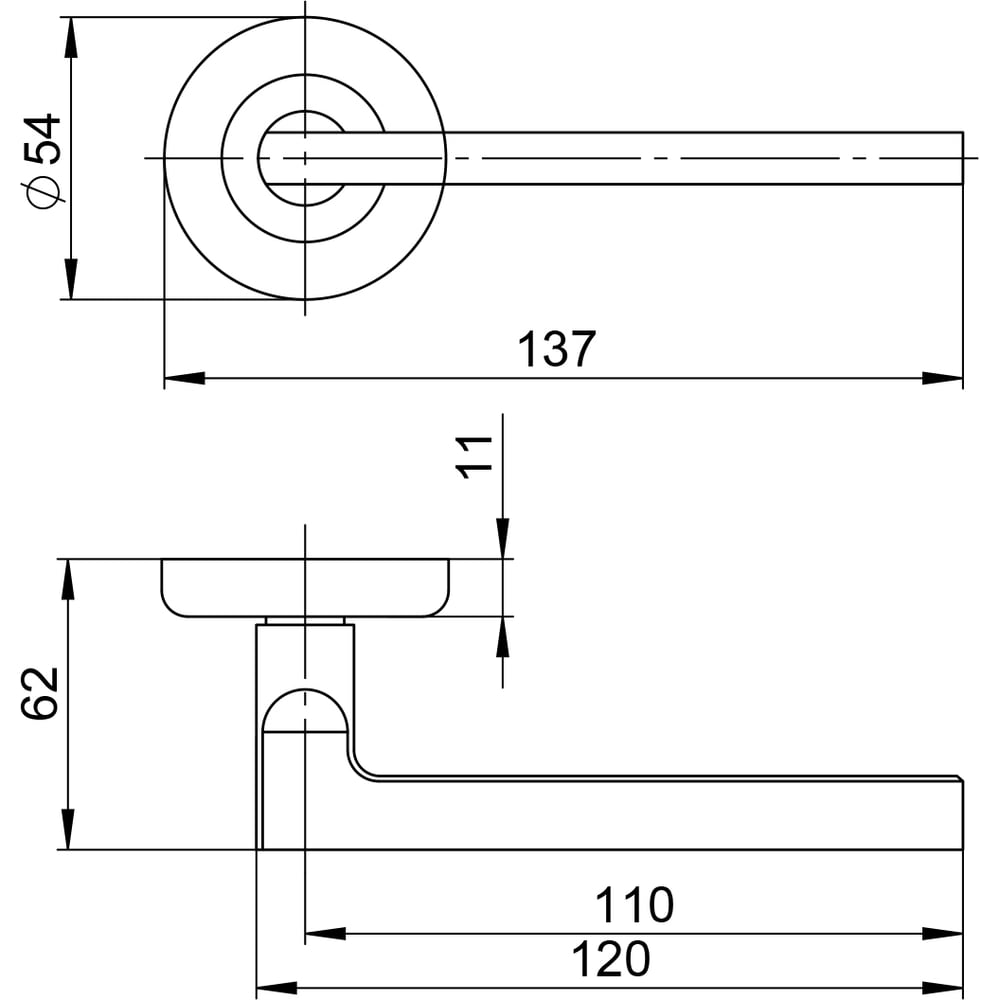 Ручка раздельная Ajax R.JR54.IND POLUS SN/CP-3 мат.никель/хром (AL руч.) 63839