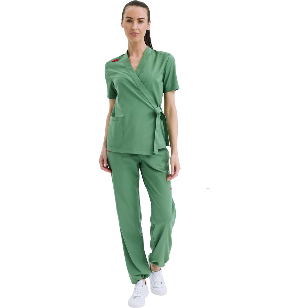 Костюм женский TRUD RS72616 блузка/брюки, зеленый, L(46-48) 4610410936750