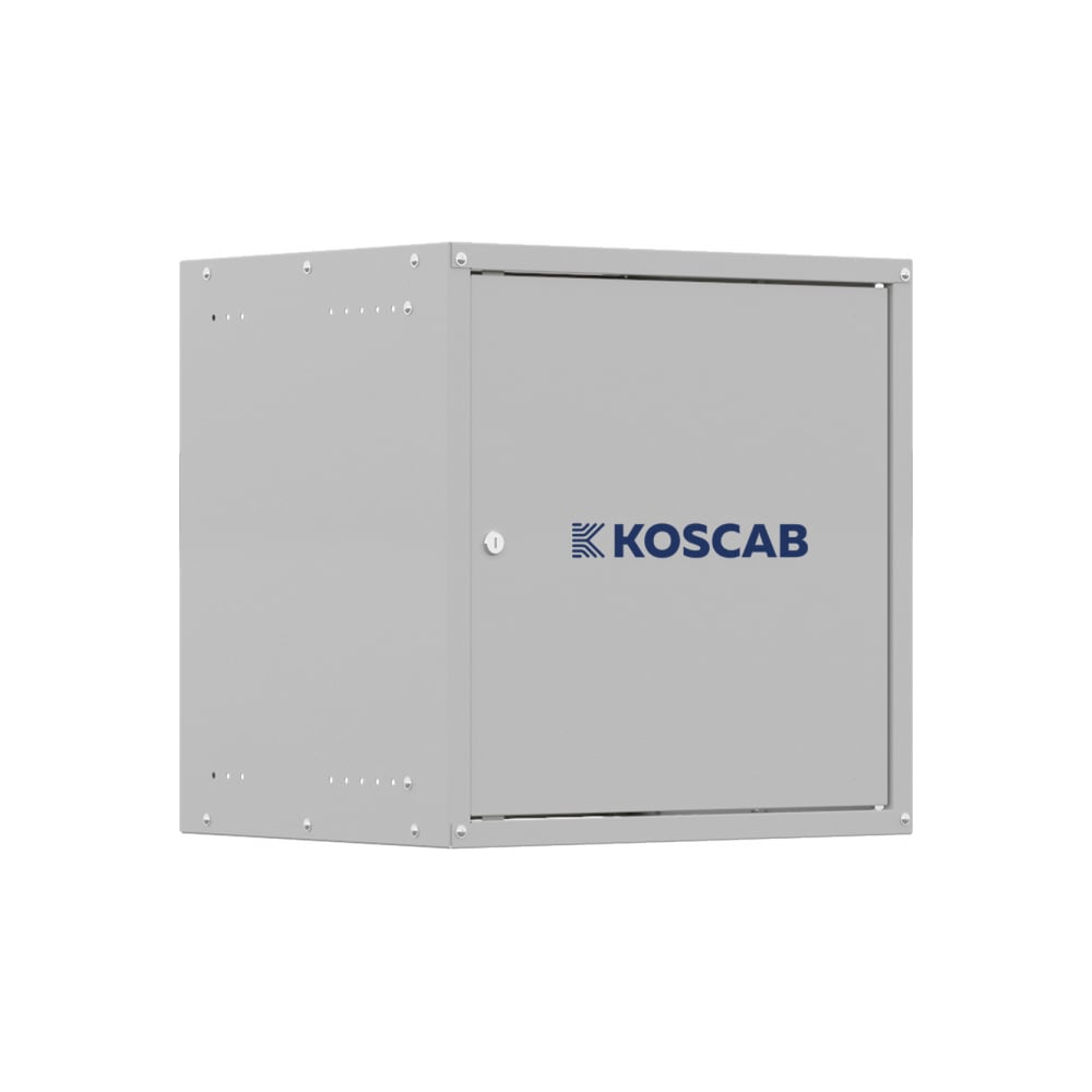 Шкаф телекоммуникационный настенный KOSCAB 9U 550х450х500мм, дверь металл, разобранный, стенки несъемные, серый RAL 7035 шт КОС- штС-9U55*45*50ДМ