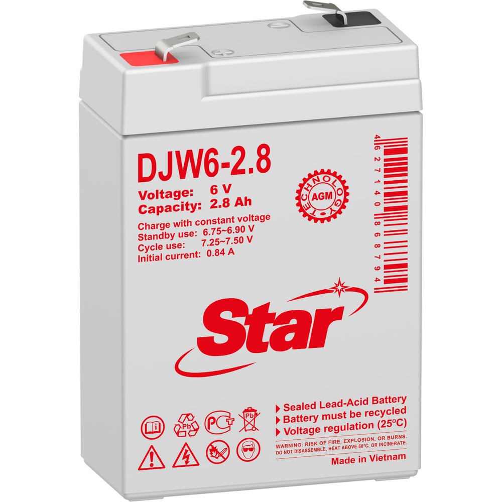 Аккумуляторная батарея Star DJW6-2.8 6В 2,8Ач УТ-00003182