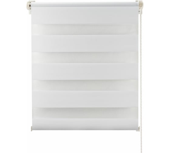 Изображение товара Двойная рулонная штора ПраймДекор Миниролло белый, 73x160 см 16073001