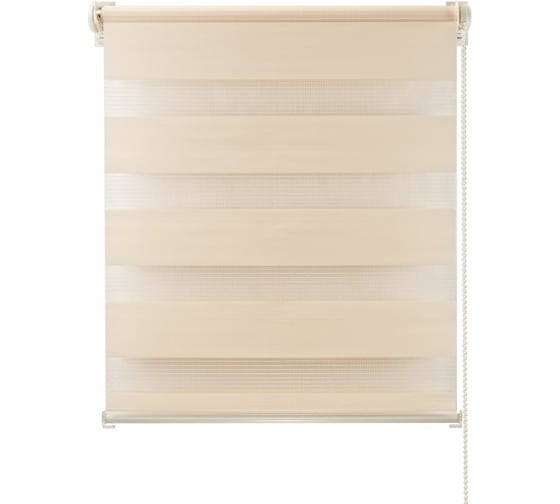 Изображение товара Двойная рулонная штора ПраймДекор Миниролло бежевый, 68x160 см 16068002