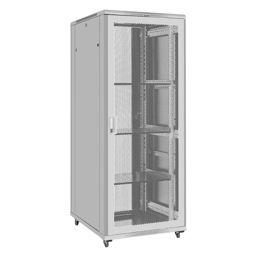 Шкаф телекоммуникационный ExeGate 19 напольный 42U EC-FS-42U.800.1000.V.V.GREY 19”, 42U, 800x1000x2054mm ШхГхВ , передняя перфорированная дверь 300285