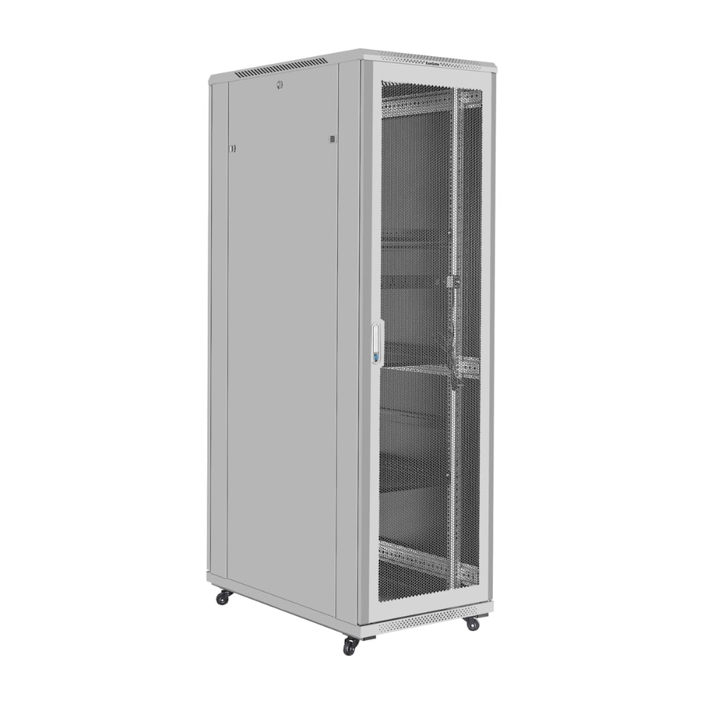 Шкаф телекоммуникационный ExeGate 19 напольный 42U EC-FS-42U.600.1000.V.V.GREY 19”, 42U, 600x1000x2054mm ШхГхВ , передняя и задняя двери перфорированные 300281