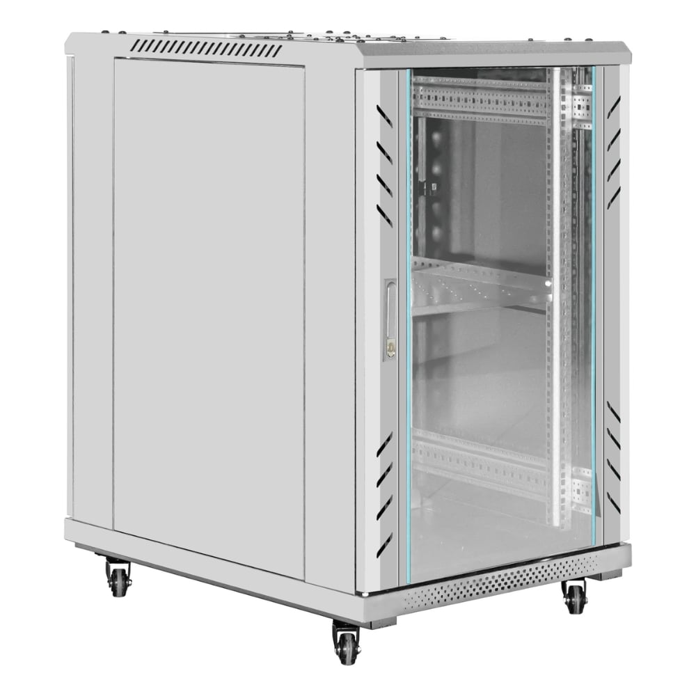 Шкаф телекоммуникационный ExeGate 19 напольный 18U EC-FS-18U.600.800.G.GREY 19”, 18U, 600x800x987mm ШхГхВ , передняя дверь закаленное стекло 301396