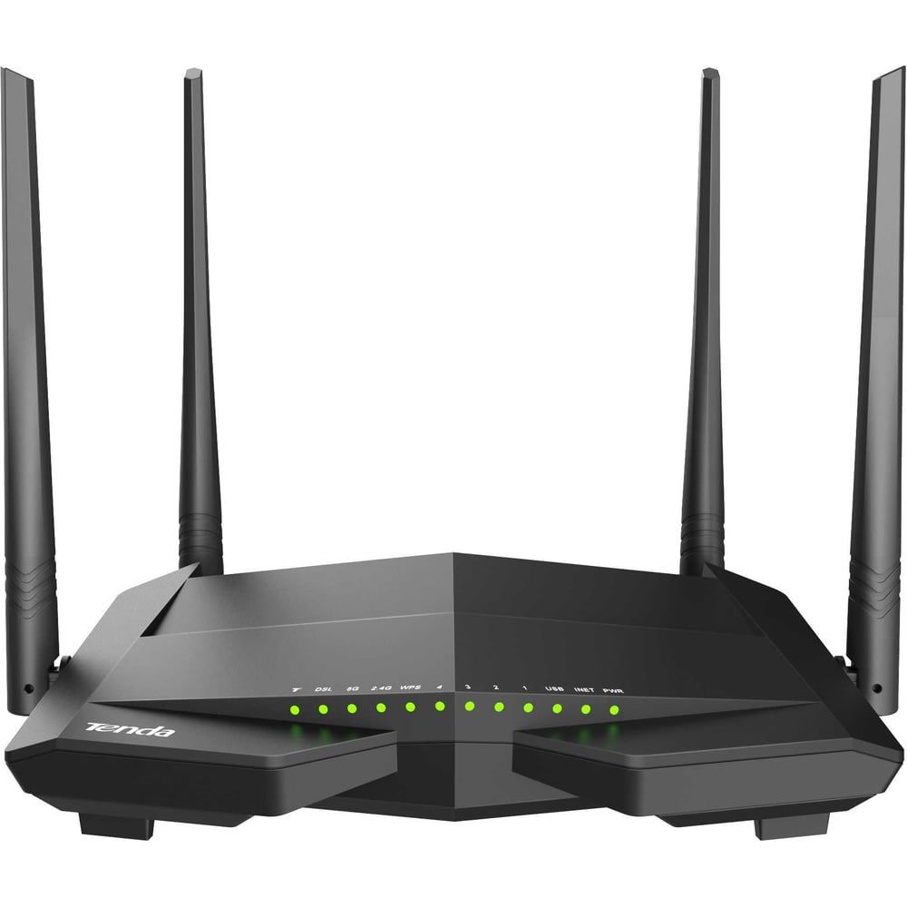 Двухдиапазонный Wi-Fi гигабитный VDSL/ADSL модем-маршрутизатор tenda V15 AX1500, 2,4/5 ГГц, до 1501 Мбит/с, LAN 3х1 Гбит/с, LAN/WAN 1х1 Гбит/с, 1хUSB 2.0, 1хRJ11 10000156313