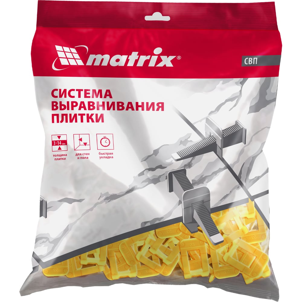Изображение товара Зажим для системы выравнивания плитки СВП MATRIX Ворота, 1 мм, 100 шт. 88135 Изображение товара Зажим для системы выравнивания плитки СВП MATRIX Ворота, 1 мм, 100 шт. 88135