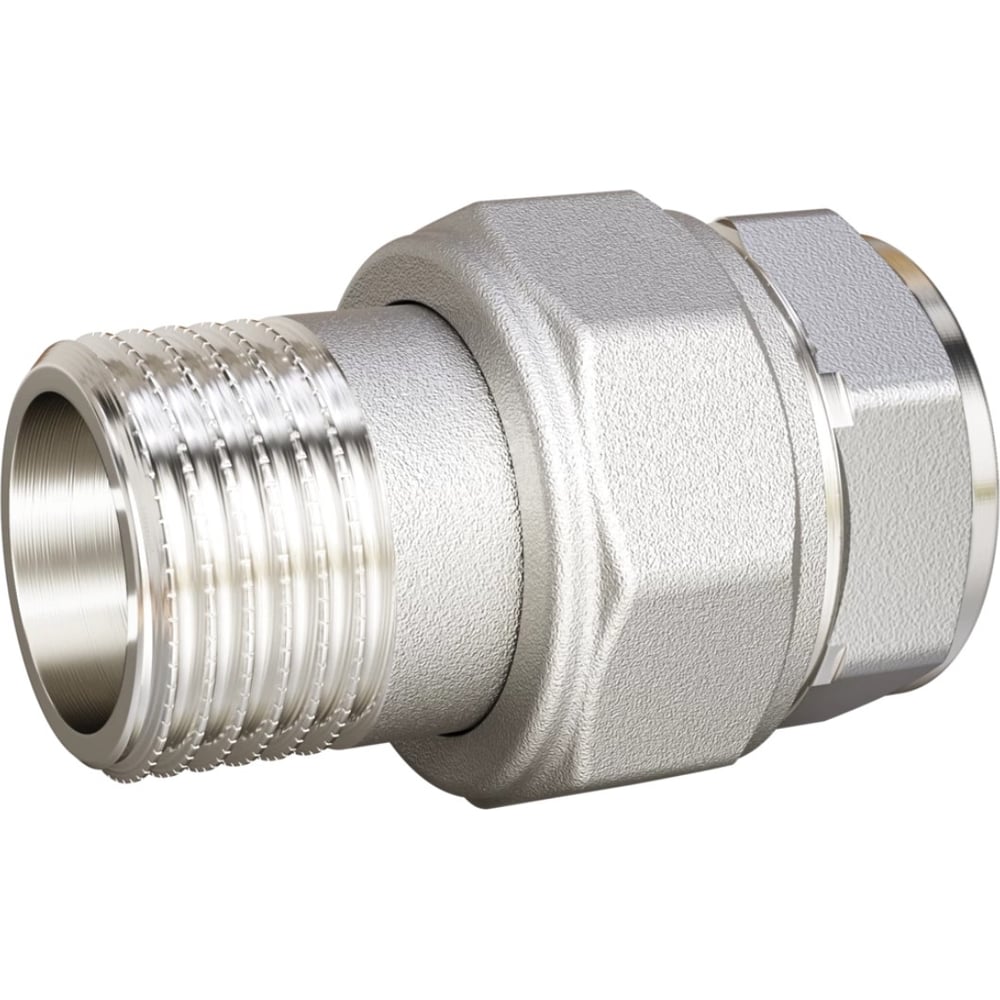 Сгон разъемный (американка) LD Pride DN32 (1 1/4), ВР/НР, латунь, никель, в упаковке LD.67.590.32