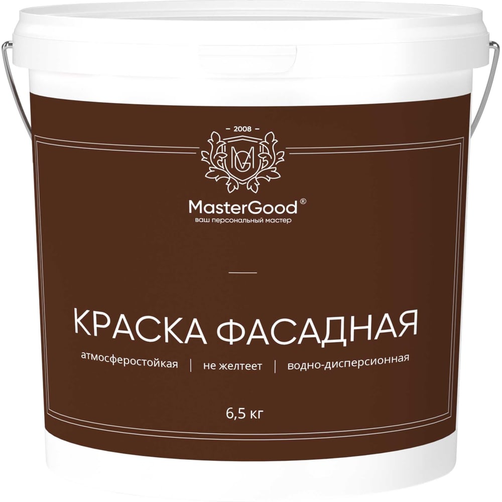Изображение товара Краска фасадная акриловая MasterGood MG 6,5 кг МГ-КрФасадАкрил-6,5 Изображение товара Краска фасадная акриловая MasterGood MG 6,5 кг МГ-КрФасадАкрил-6,5