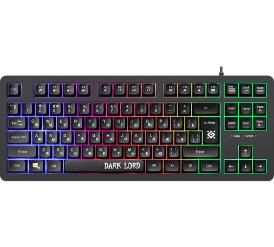 Изображение товара Проводная игровая клавиатура DEFENDER Dark Lord GK-580 RU, черный, радужныйная, 87кнопок 45580